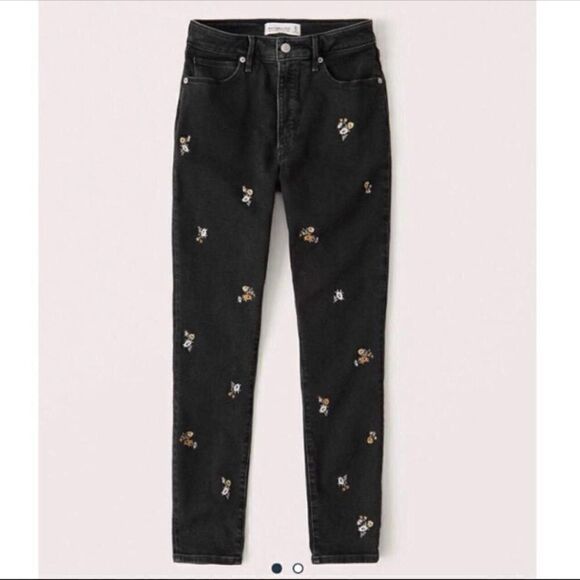 Abercrombie The Skinny High Rise Embroidered Jeans - Picture 1 of 7
